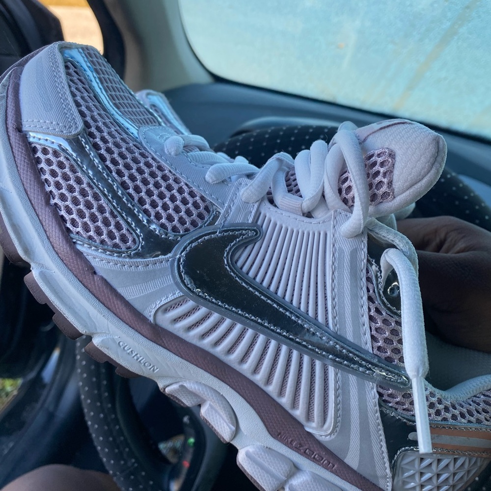 Pink and Silver Nike Vomero 5s